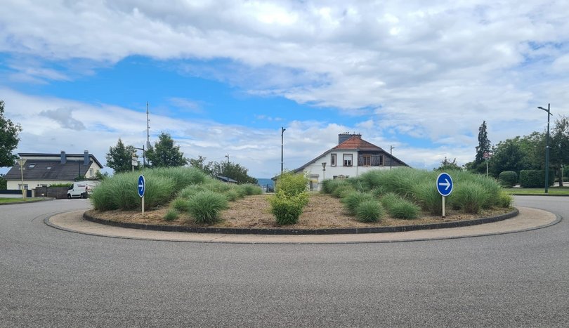 Rond point de la rue des roses