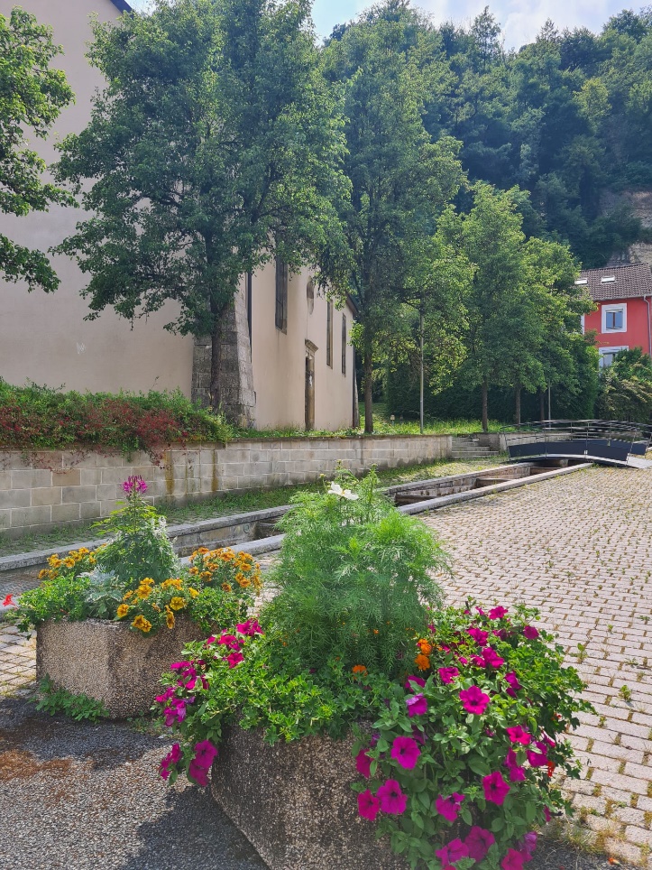 Jardinières à l'abords du temple